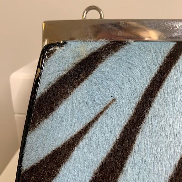 Gucci Pony Hair Clutch - Zebra - Brown and Blue - Picture 9 of 13
